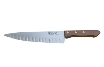 Granton Cook's Knife Granton Edge w/Wood Handle 8.5 inch