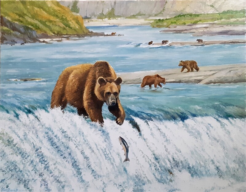 Grizzlies Fishing