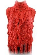 Ruffle Fringe Knit Scarf