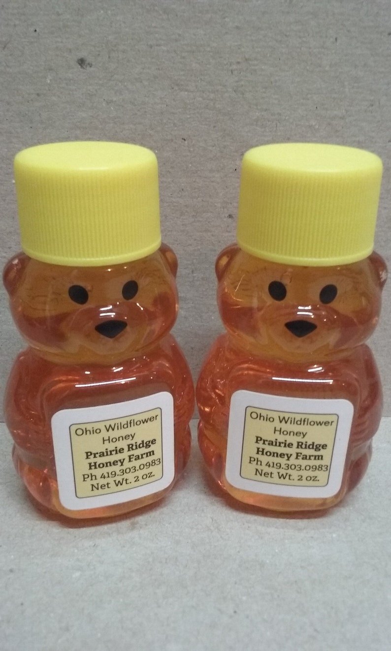 24 Baby Honey Bears - Pure, Raw, and Unfiltered Ohio Honey