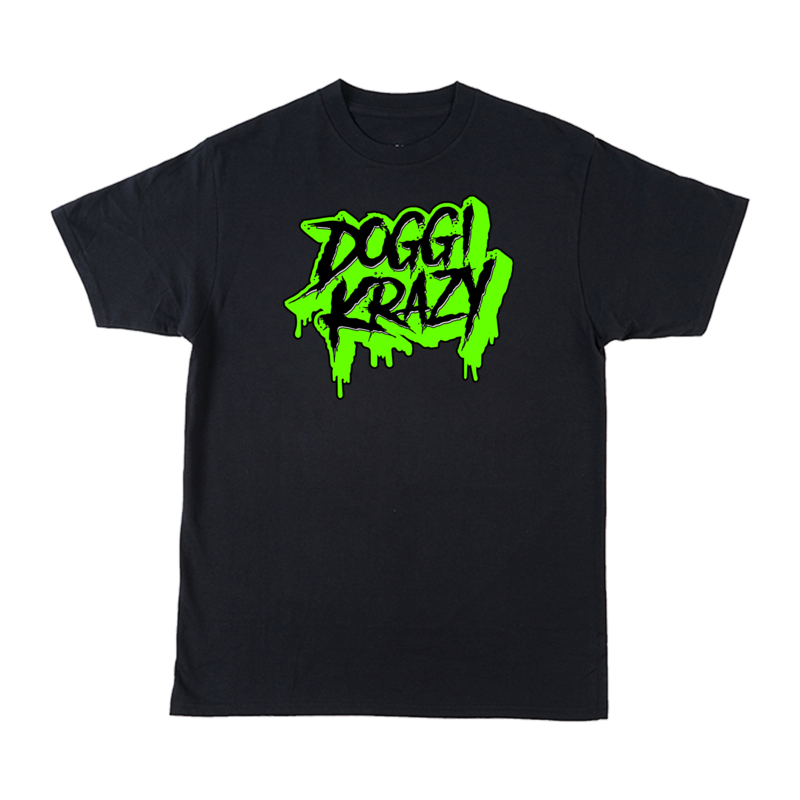 Doggi Krazy Black/Green 'Logo' Tee - Black
