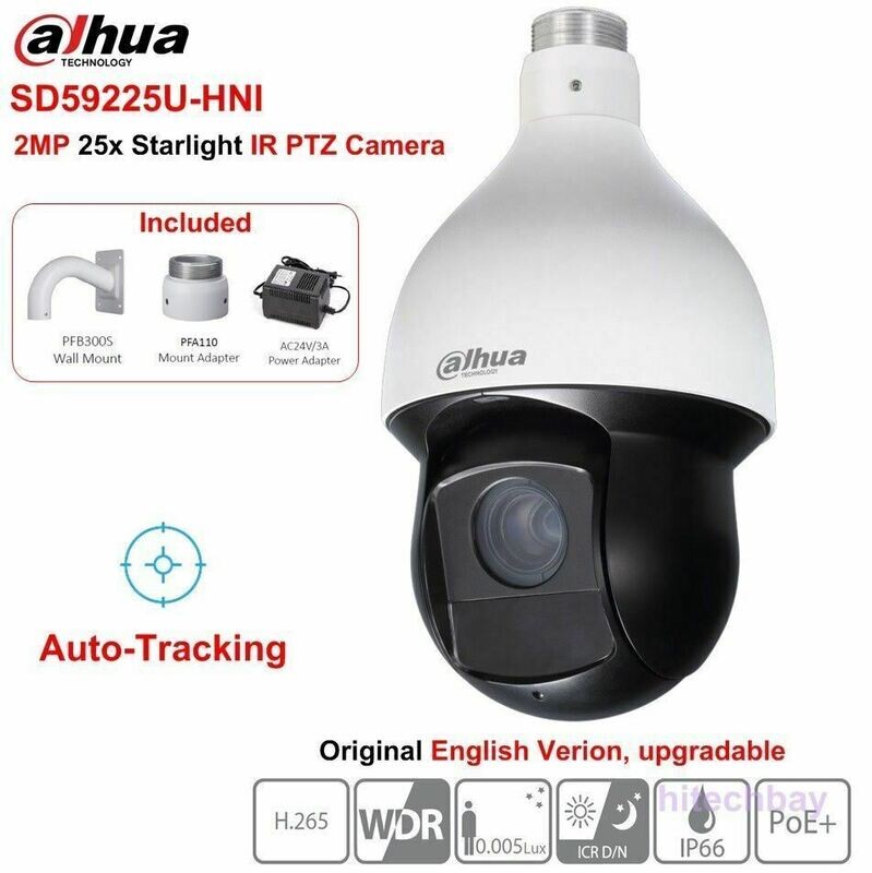 Dahua 2MP Starlight 25x PTZ Camera Auto-tracking IR IVS PoE Network SD59225U-HNI