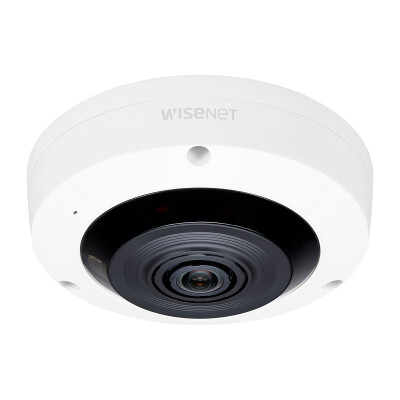 Hanwha Wisenet 6MP Indoor Fisheye Camera, H.265, 30fps, WDR, 15m IR, 1.6mm, White : HAN-XNF-8010RW