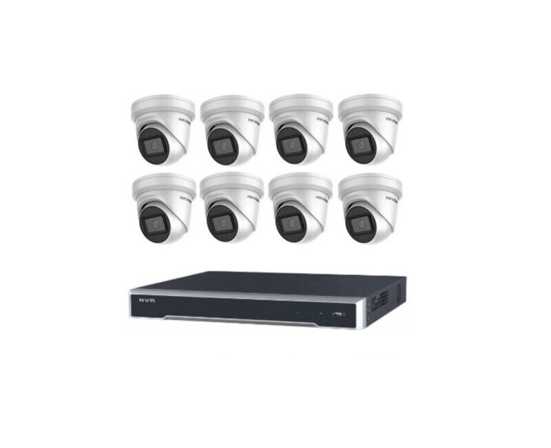 8MP 8CH Hikvision CCTV Kit: 8 x Outdoor Turret Cameras + 8CH NVR