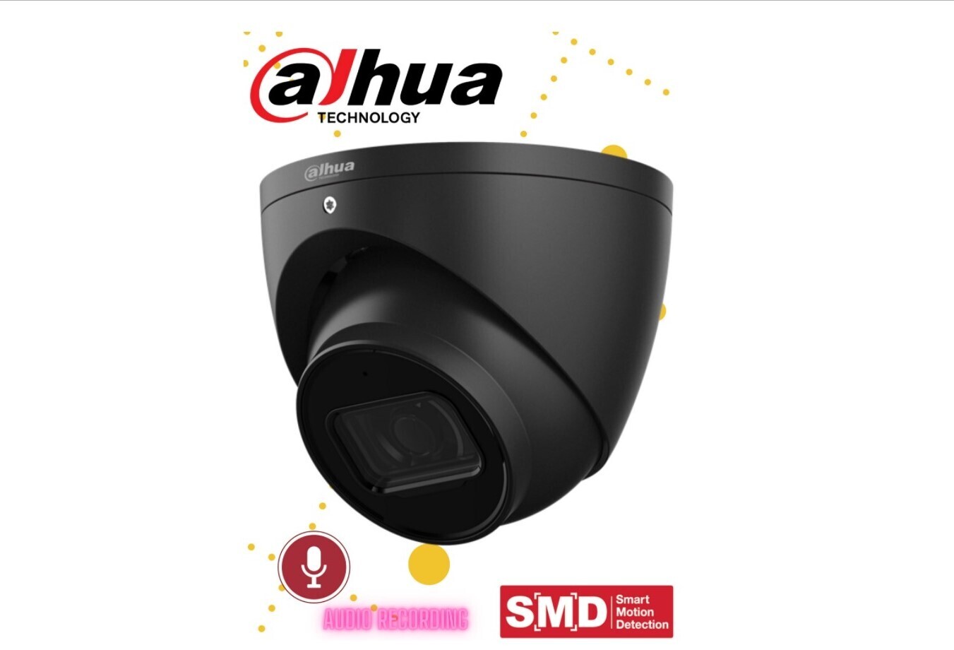 Dahua DH-IPC-HDW3641EM-AS-0280B-AUS 6MP Eyeball Network Camera 50m IR 2.8mm with SMD, Wizsense