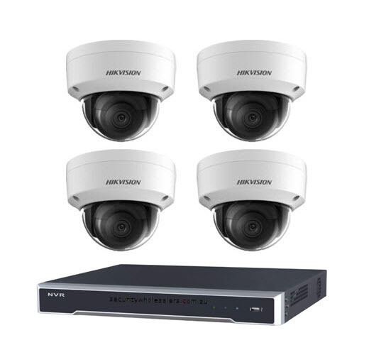 6MP 4CH Hikvision CCTV Kit: 4 x IP Vandalproof Dome Cameras + 4CH NVR