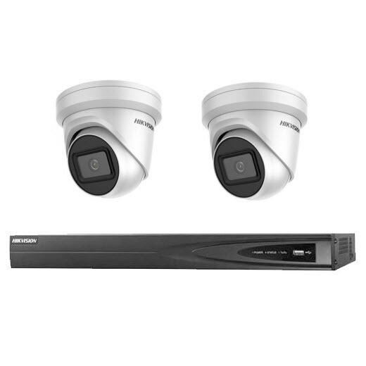 6MP 4CH Hikvision CCTV Kit: 2 x Outdoor Turret Cameras + 4CH NVR