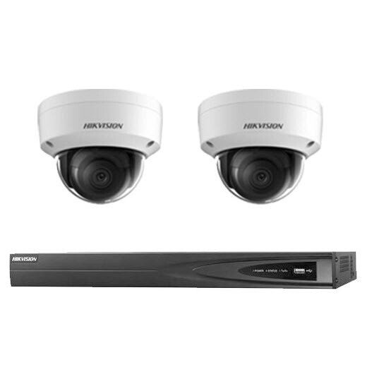 6MP 4CH Hikvision CCTV Kit: 2 x IP Dome Cameras + 4CH NVR
