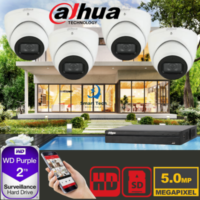 Dahua 4ch KIT  5MP Turret kit +2TB HDD 4 IP Cameras