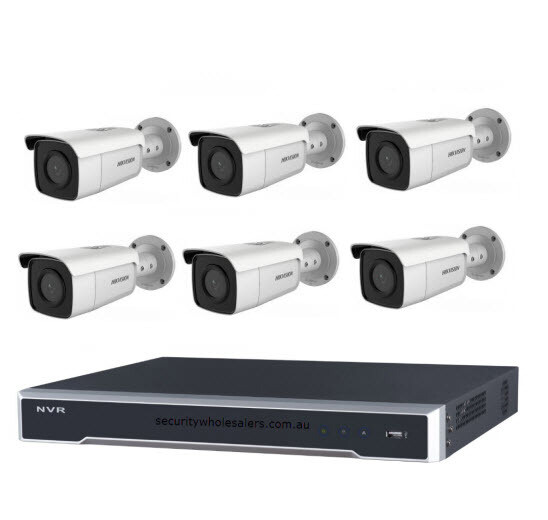 8MP 8CH Hikvision CCTV Kit: 6 x Outdoor Bullet Cameras + 8CH NVR