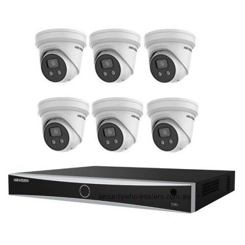 Hikvision 8MP Acusense 6 x Outdoor Turret With Strobe & Siren + 8CH NVR CCTV Kit