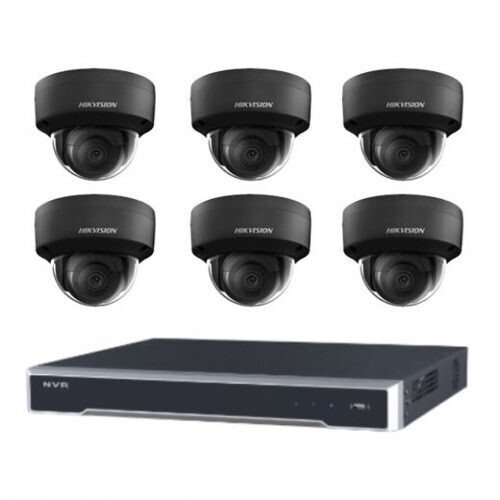8MP 8CH Hikvision CCTV Kit: 6 x BLACK Outdoor Domes Shadow Series + 8CH NVR