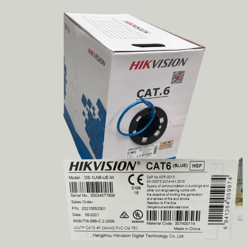 Hikvision – CAT 6 UTP Unshielded Cable 305m Blue