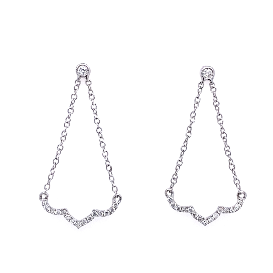 18ct White Gold Diamond Fancy Drop Earrings