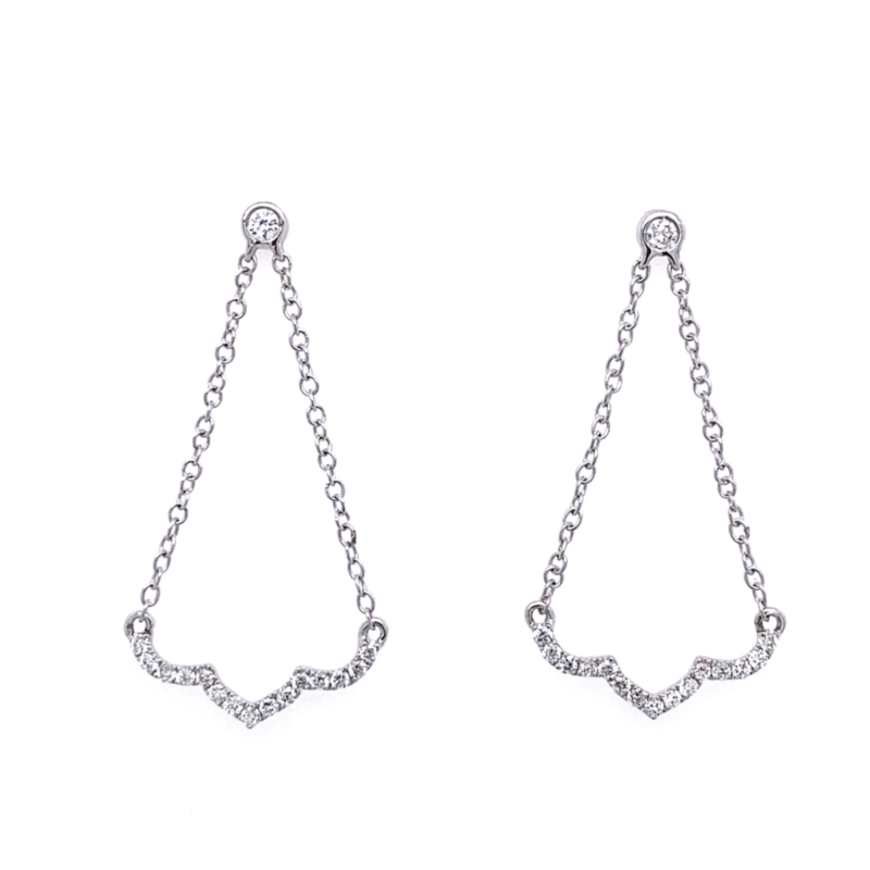 18ct White Gold Diamond Fancy Drop Earrings