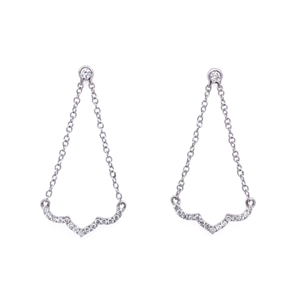 18ct White Gold Diamond Fancy Drop Earrings