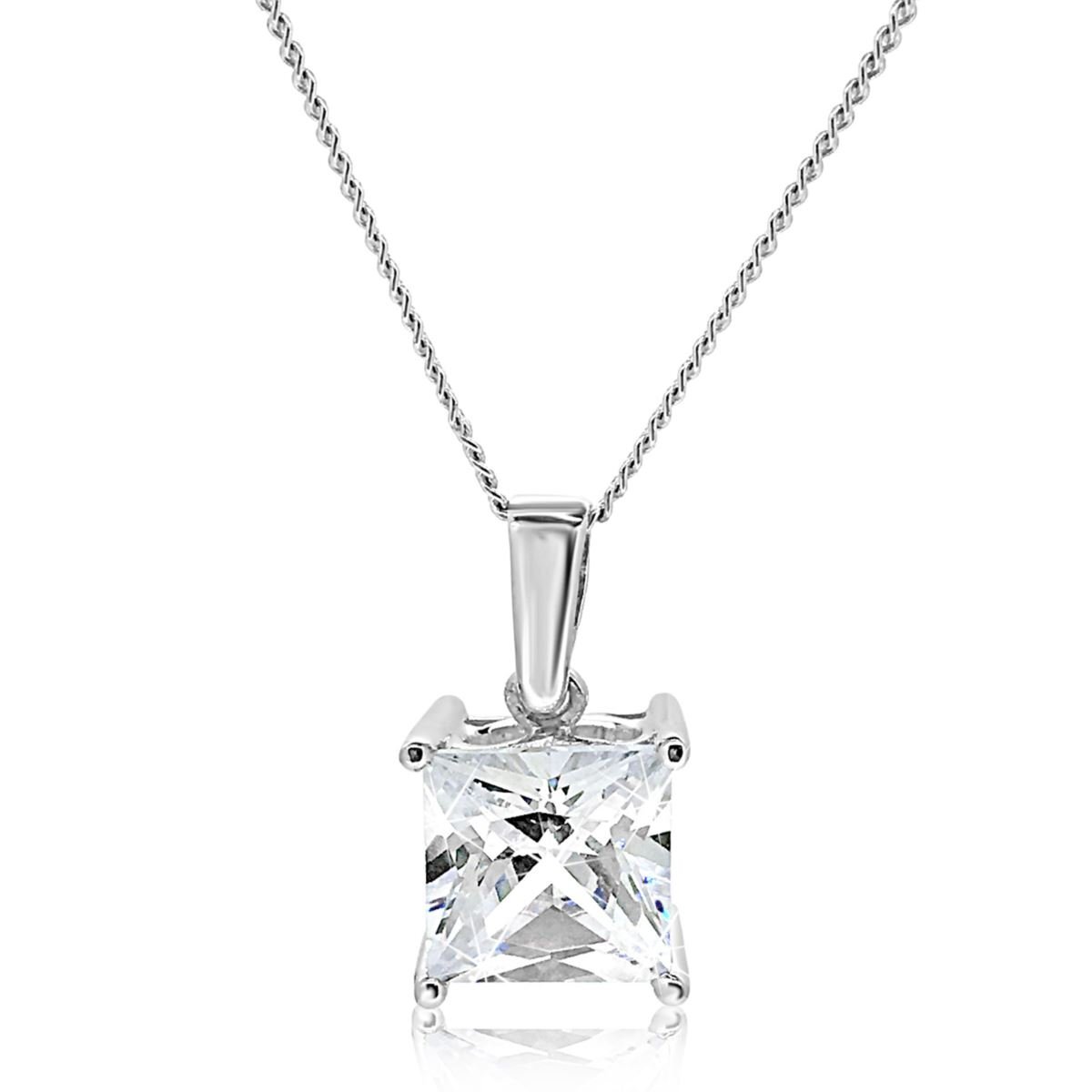 9W Princess Cut CZ Pendant (9mm Square)