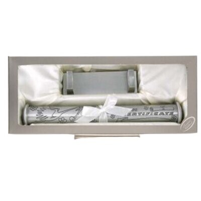 BIRTH Certificate Holder & Stand (Pewter Finish)