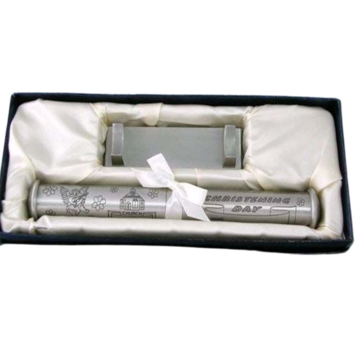 CHRISTENING Certificate Holder & Stand (Pewter Finish)
