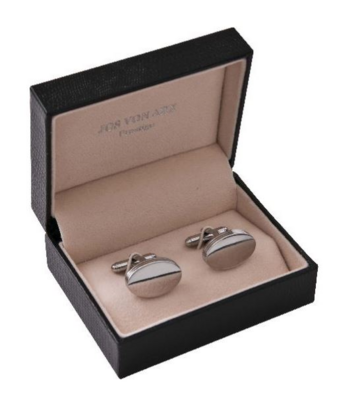 CUFFLINKS Oval Silver Plate