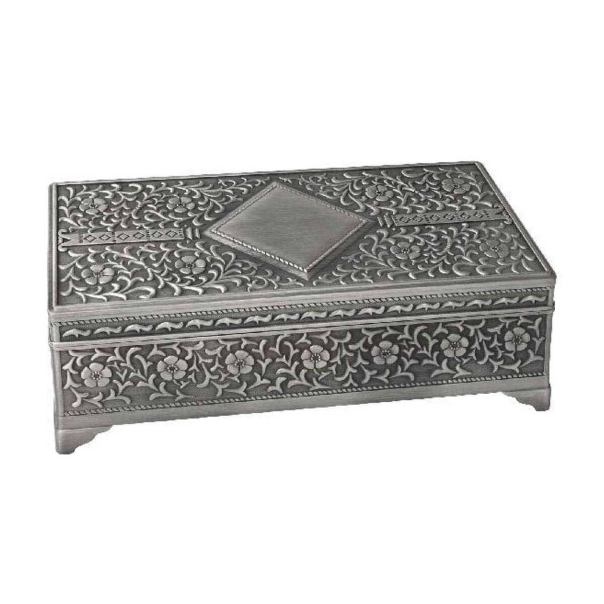 Jewellery  Box Pewter Finish 7'