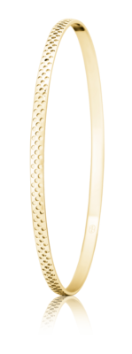9ct Yellow Gold Solid Pattered Bangle (3mm)