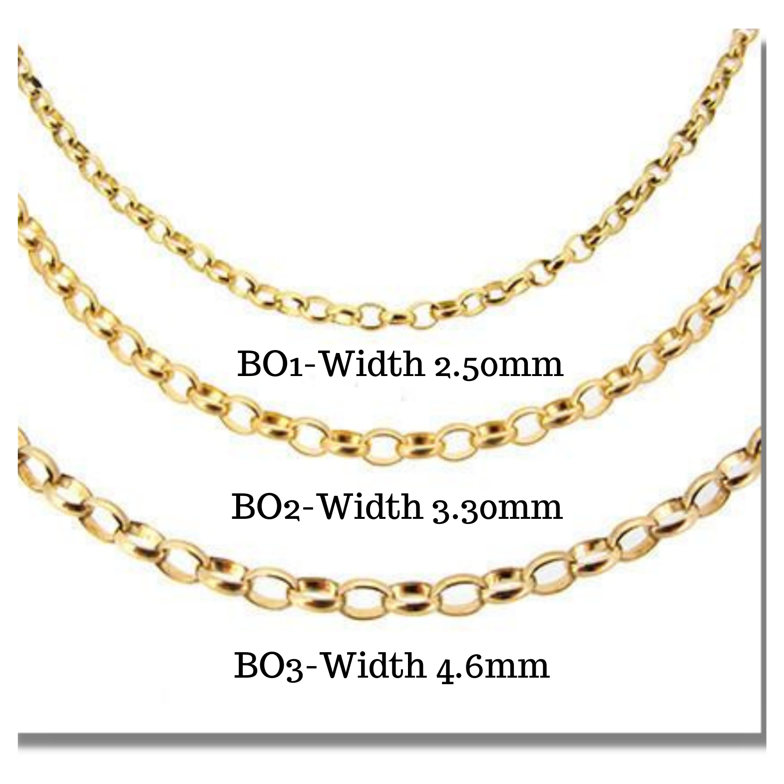 9ct Yellow Gold Oval Belcher Chain-BO2