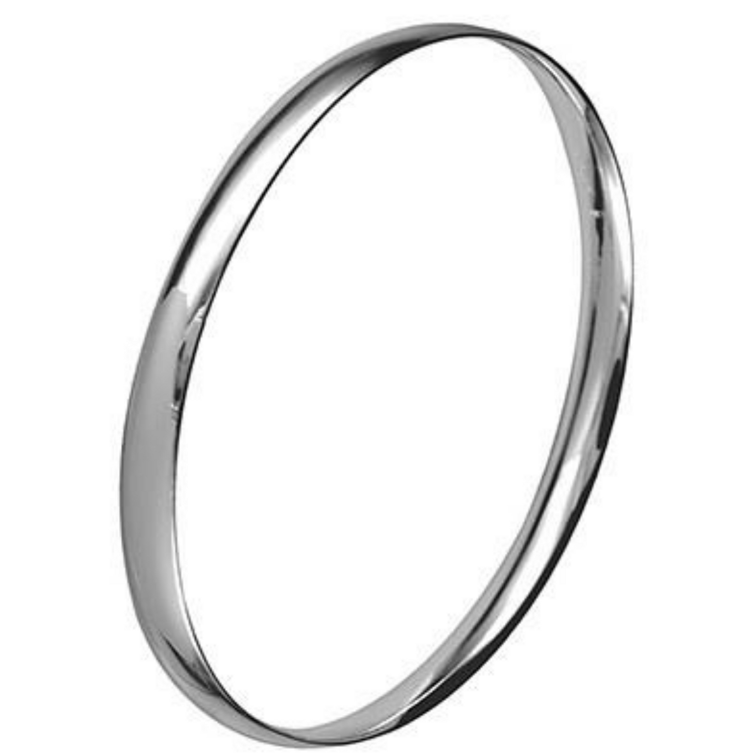 Sterling Silver Solid OVAL Bangle -5.50mm