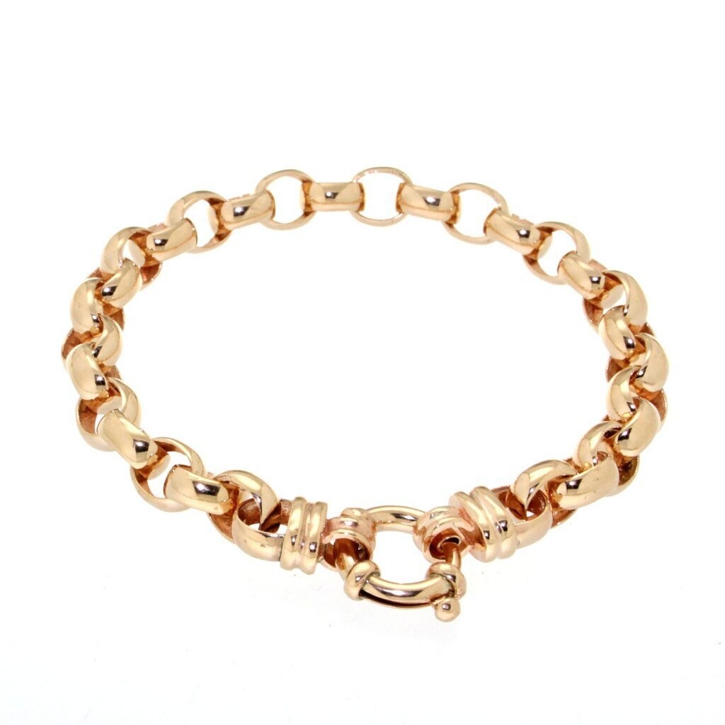 9ct rose gold belcher on sale bracelet