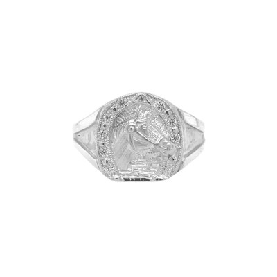 Sterling Silver CZ Horseshoe Ring