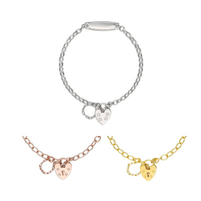 BELCHER I.D Baby Bracelet & PLAIN Heart Padlock