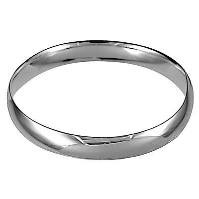 10mm Wide ROUND Shape Sterling Silver Solid Bangle