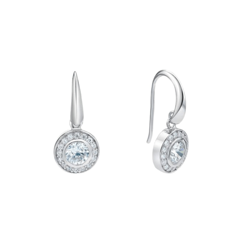 Sterling Silver CZ Cluster Drops