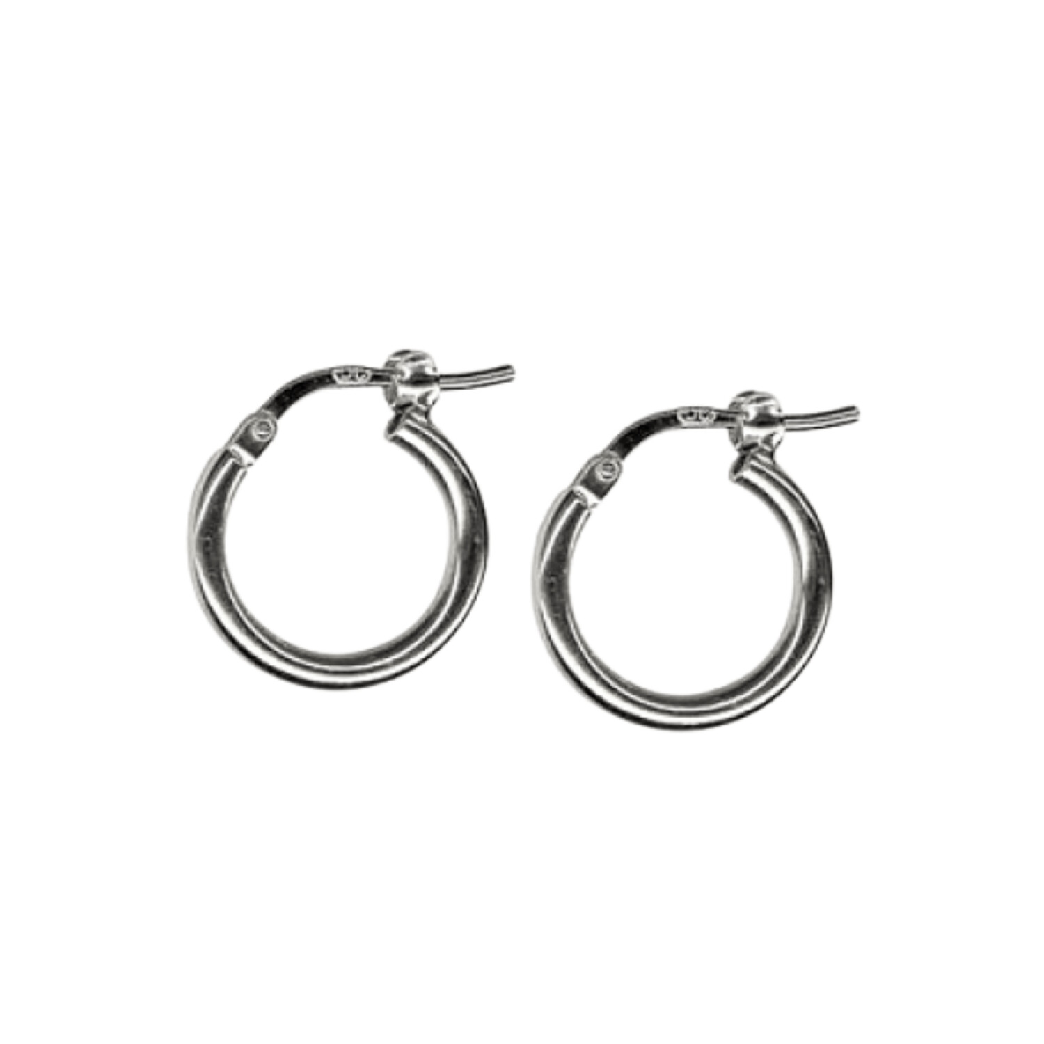 Sterling Silver 2mm Italian Plain Hoops
