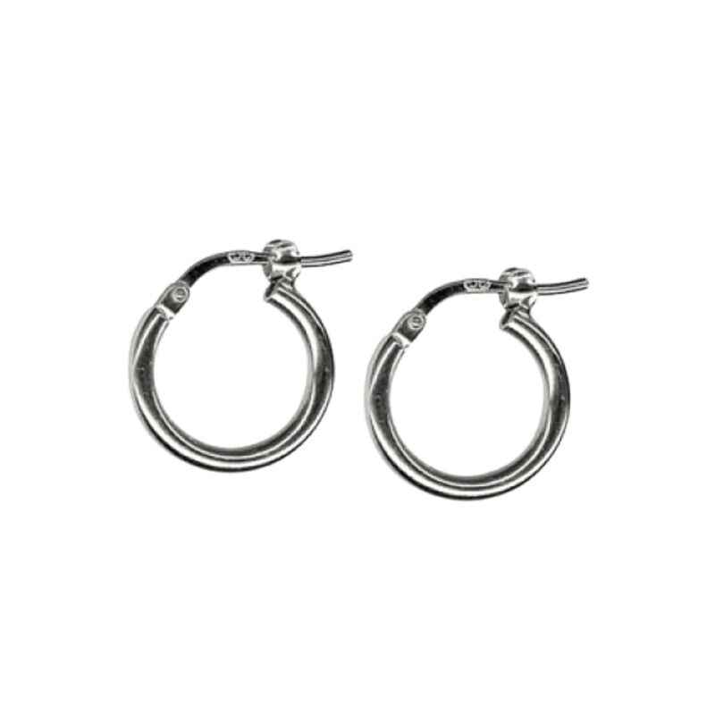 Sterling Silver 2mm Italian Plain Hoops