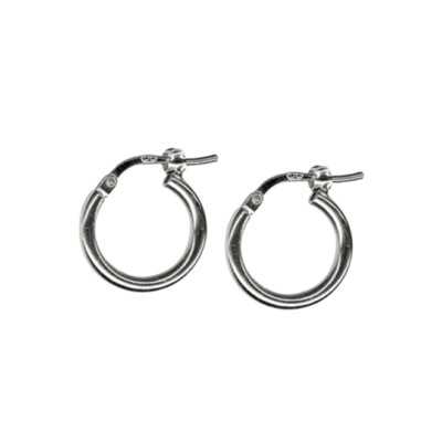 Sterling Silver 2mm Italian Plain Hoops