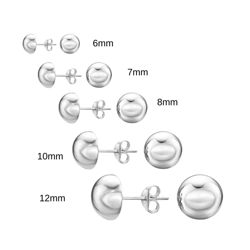 Sterling Silver Half Ball Studs
