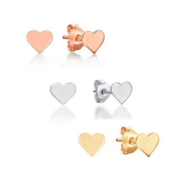 9ct Gold Love Heart Studs