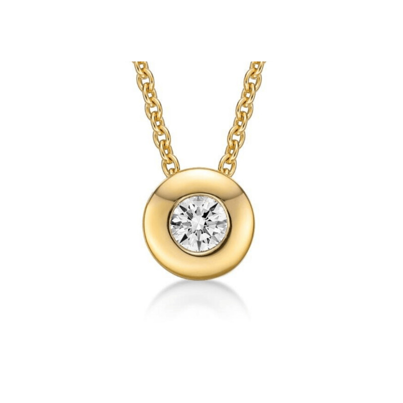 9ct Gold Diamond Set Slider Pendant TDW=0.12ct