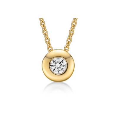 9ct Gold Diamond Set Slider Pendant TDW=0.12ct