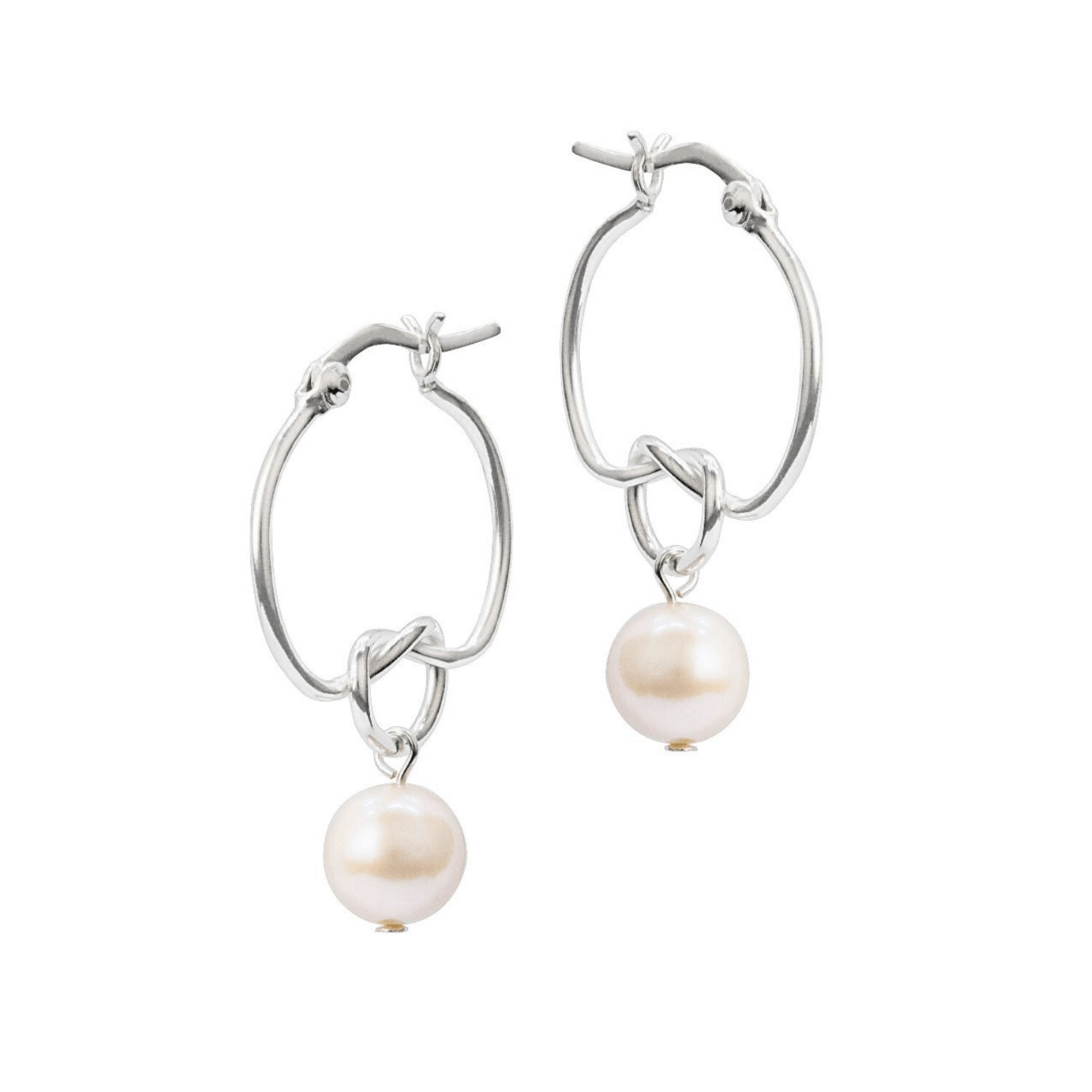 FWP Pearl & Knot Hoop Earrings