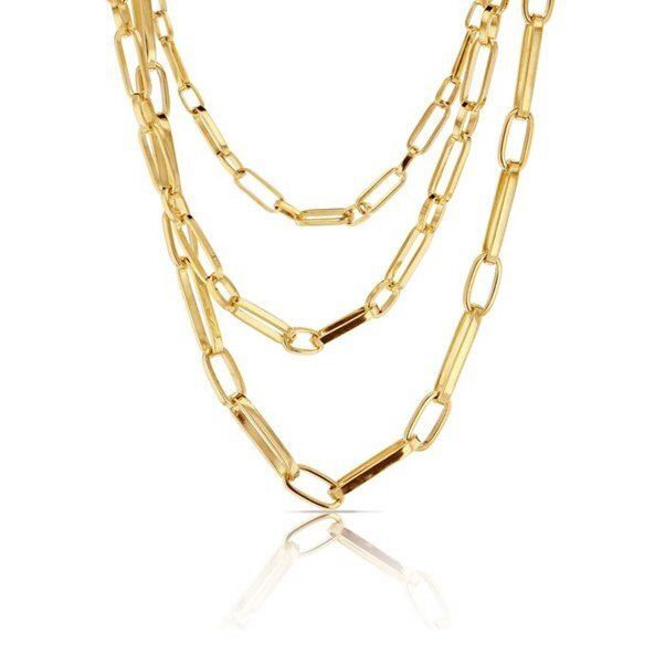 9ct Yellow Gold PAPERLINK Necklace Figaro 1+1