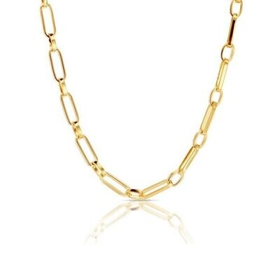 9ct Yellow Gold PAPERLINK Necklace Figaro 1+1
