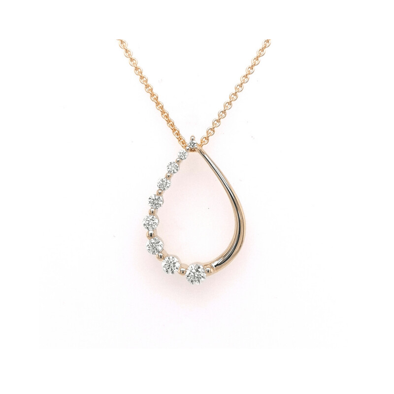 9ct Yellow Gold Graduated Diamond Pendant