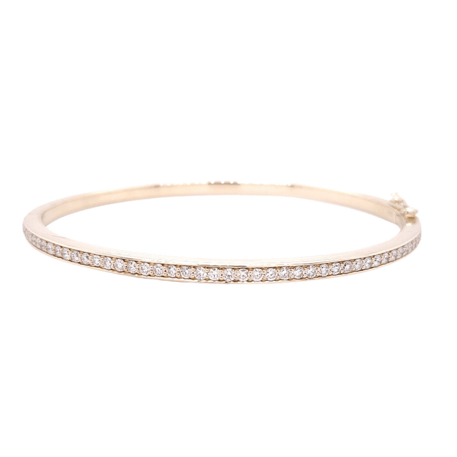 9ct Yellow Gold Diamond Hinged Bangle