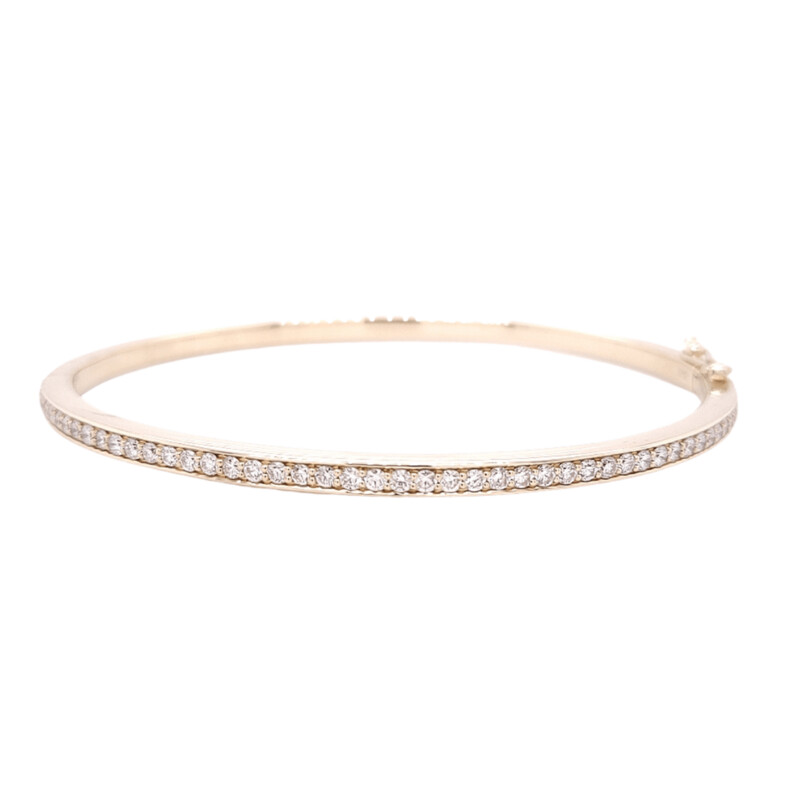 9ct Yellow Gold Diamond Hinged Bangle