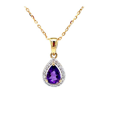9Y Amethyst & Diamond Pendant