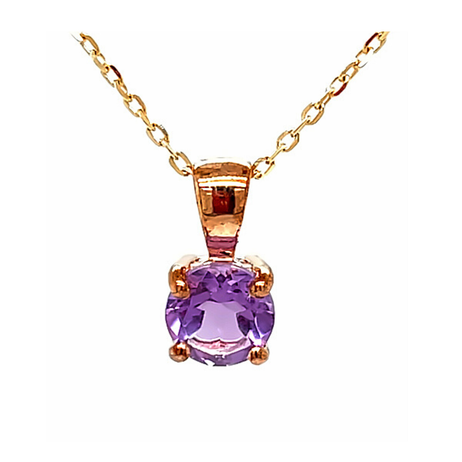 9ct Rose Gold Amethyst Pendant