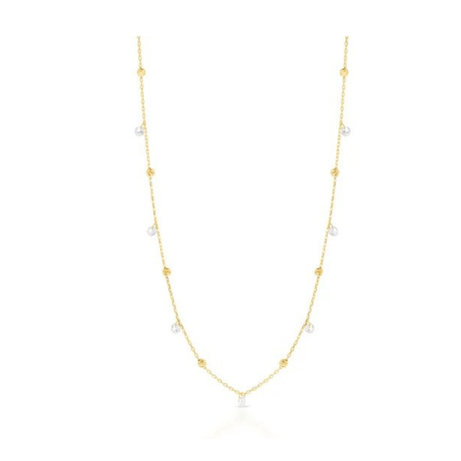 9Y Hanging Crystal & Ball Necklace