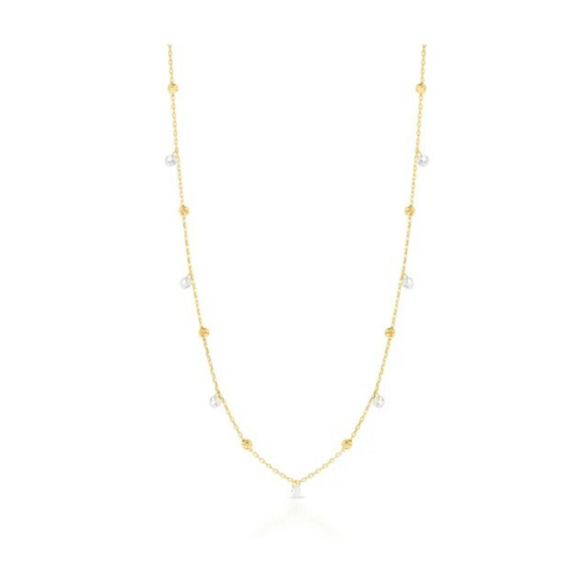 9Y Hanging Crystal & Ball Necklace